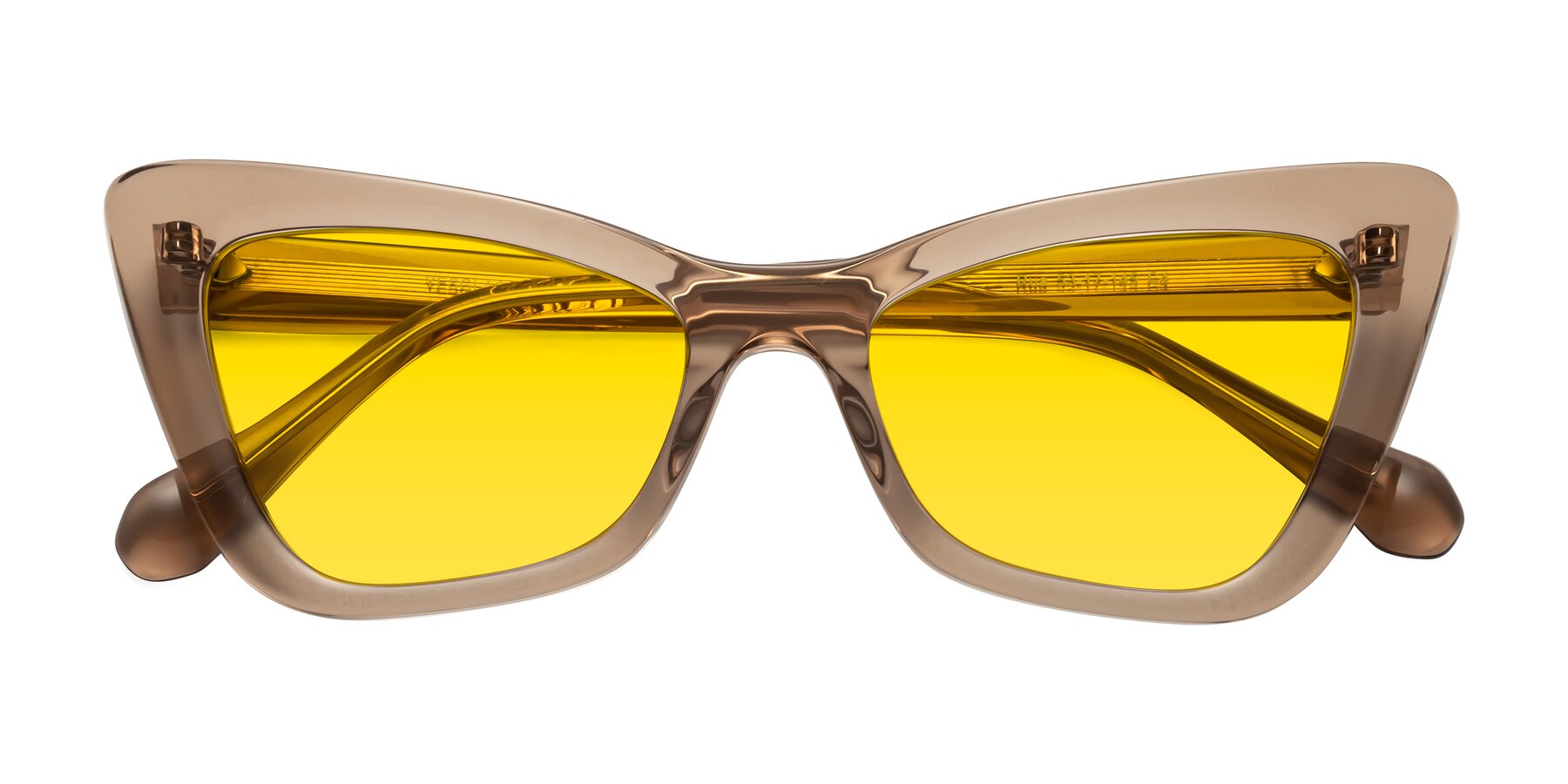 Folded Front of Rua in Caramel with Yellow Tinted Lenses