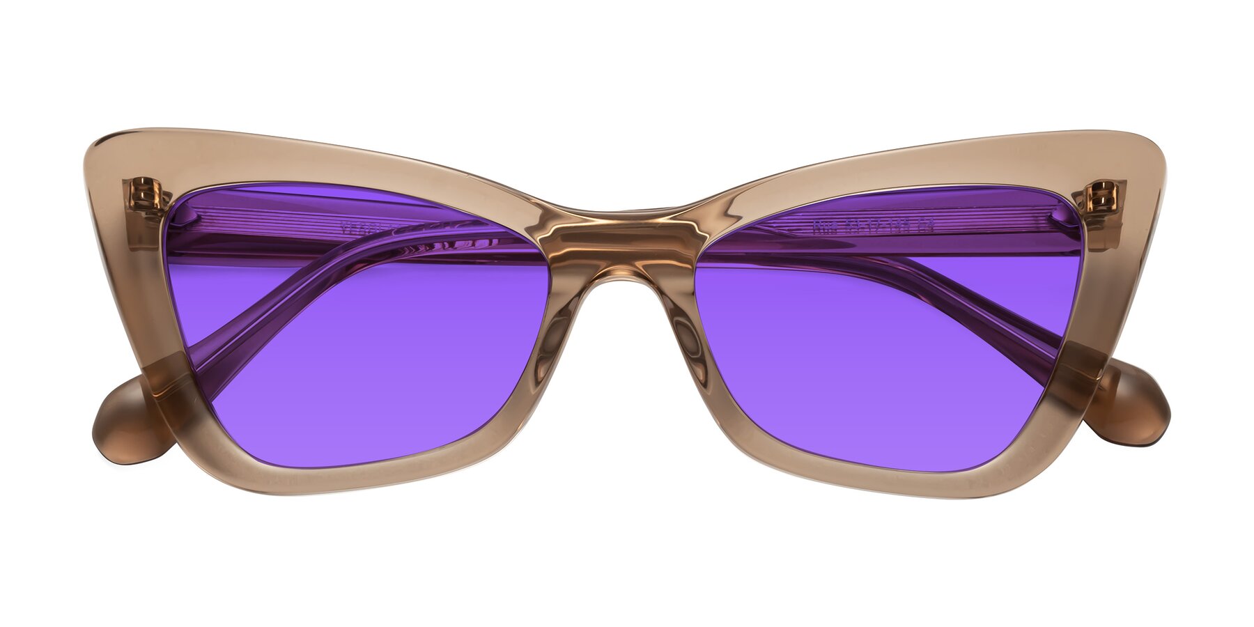 Folded Front of Rua in Caramel with Purple Tinted Lenses