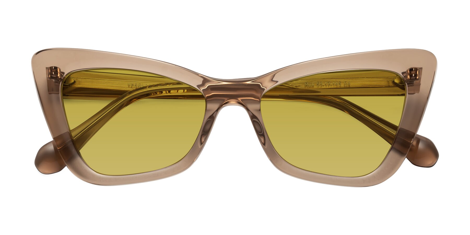 Folded Front of Rua in Caramel with Champagne Tinted Lenses
