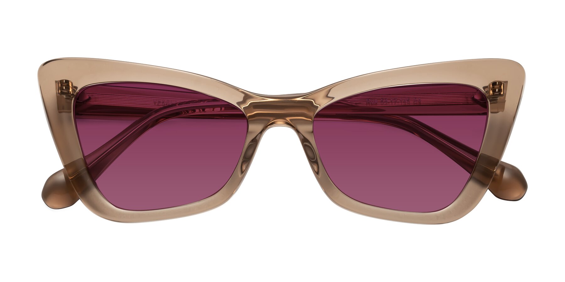 Folded Front of Rua in Caramel with Wine Tinted Lenses