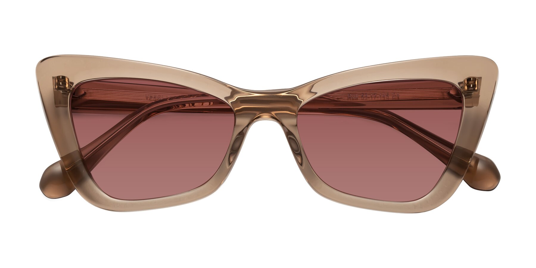 Folded Front of Rua in Caramel with Garnet Tinted Lenses