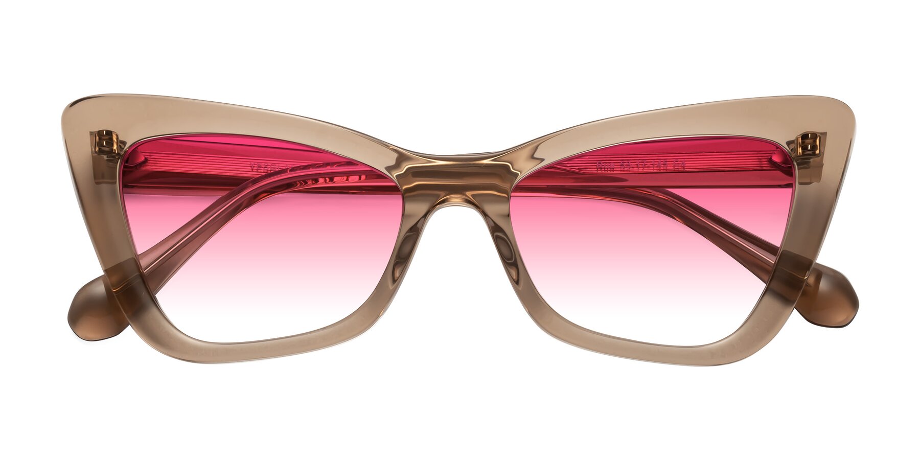 Folded Front of Rua in Caramel with Pink Gradient Lenses