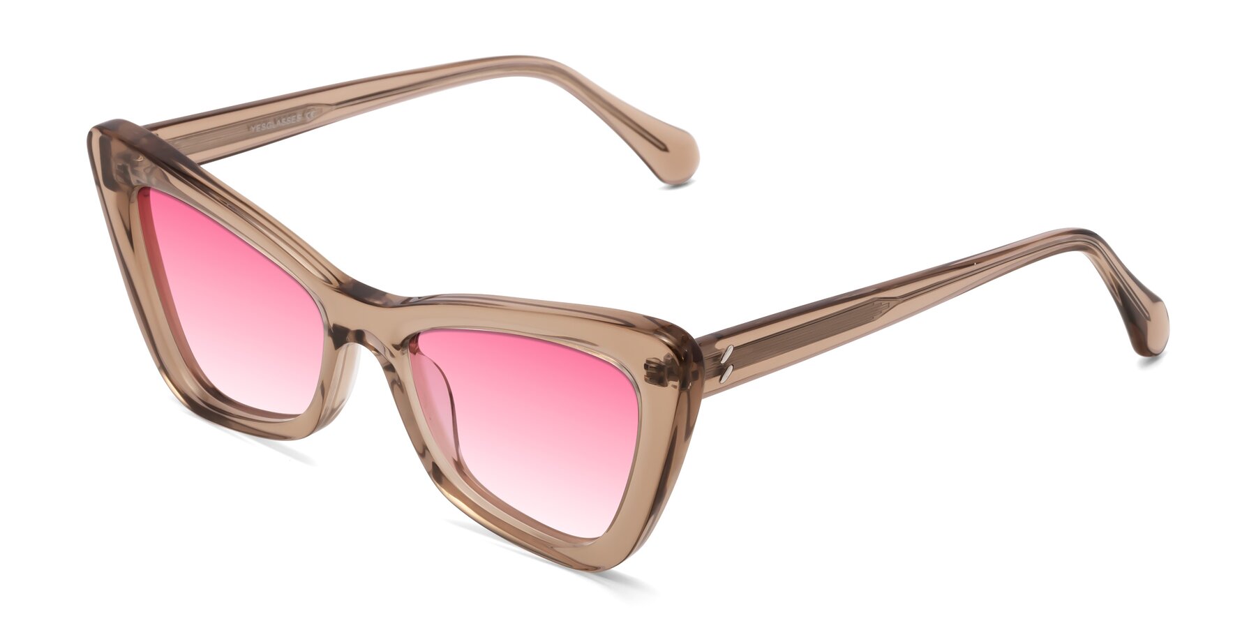 Angle of Rua in Caramel with Pink Gradient Lenses