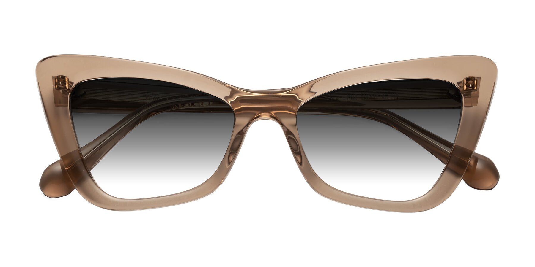 Folded Front of Rua in Caramel with Gray Gradient Lenses