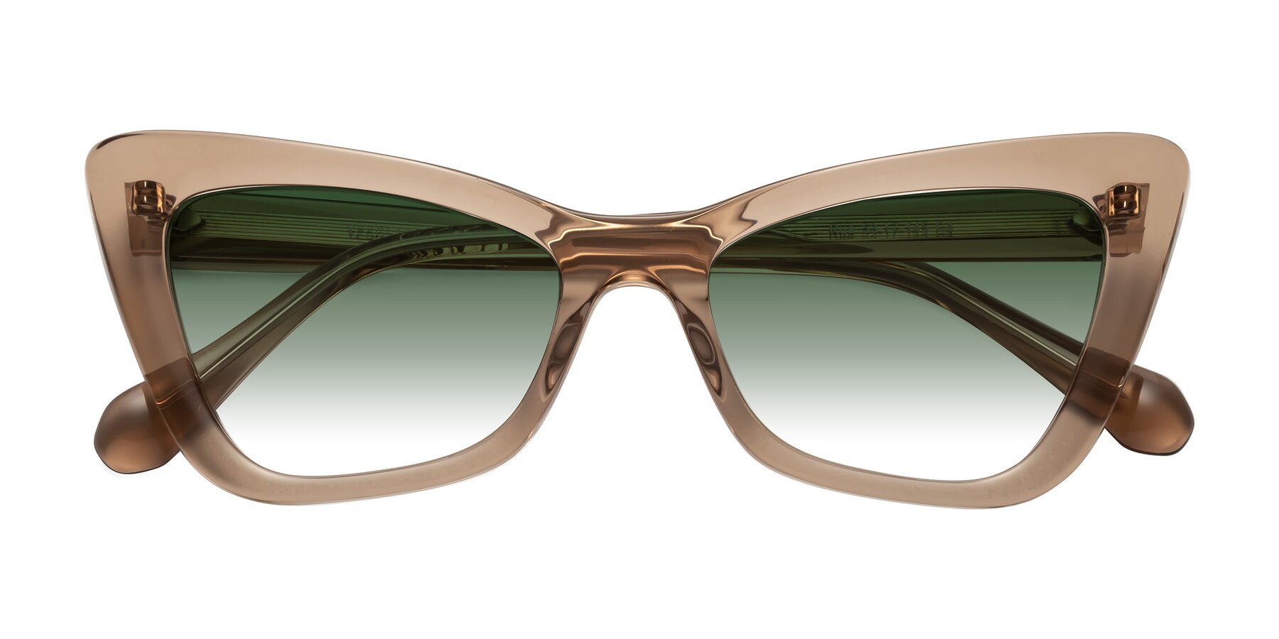 Folded Front of Rua in Caramel with Green Gradient Lenses