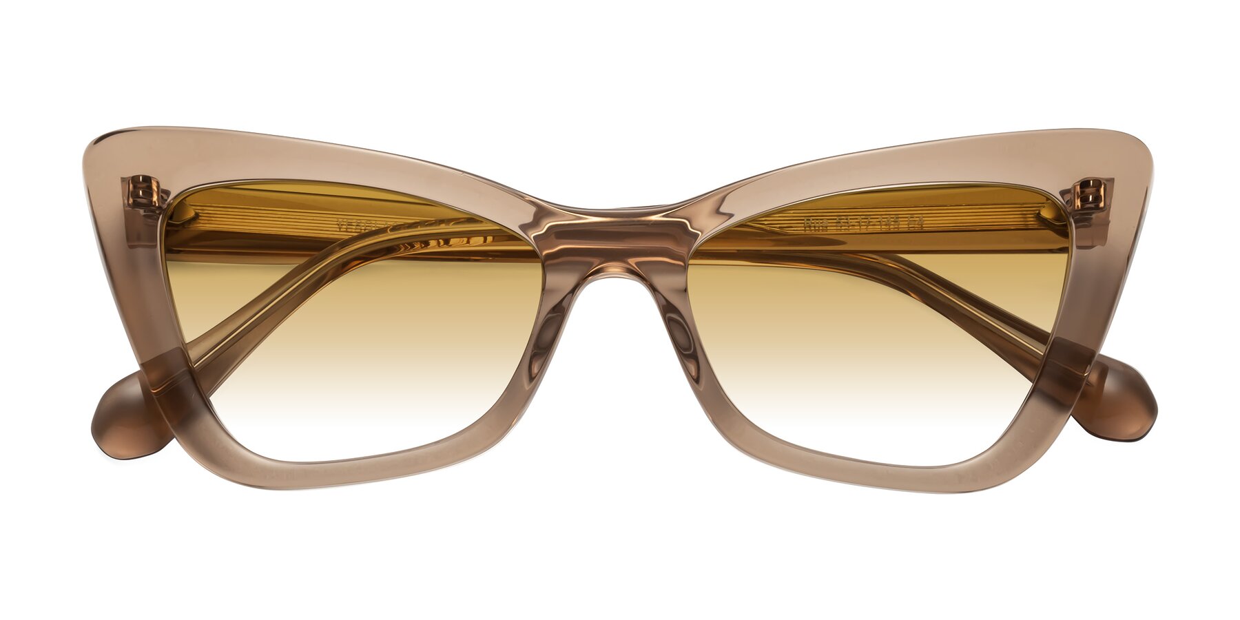Folded Front of Rua in Caramel with Champagne Gradient Lenses