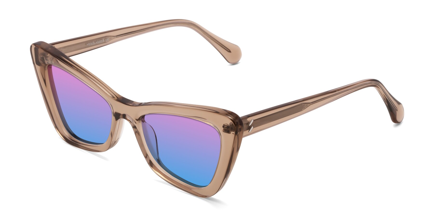 Angle of Rua in Caramel with Pink / Blue Gradient Lenses
