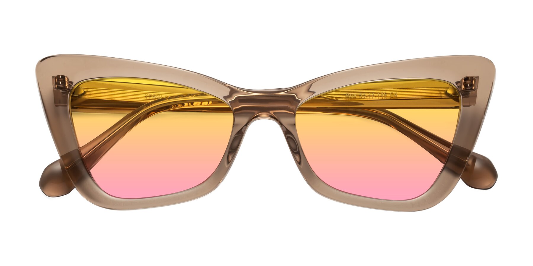 Folded Front of Rua in Caramel with Yellow / Pink Gradient Lenses