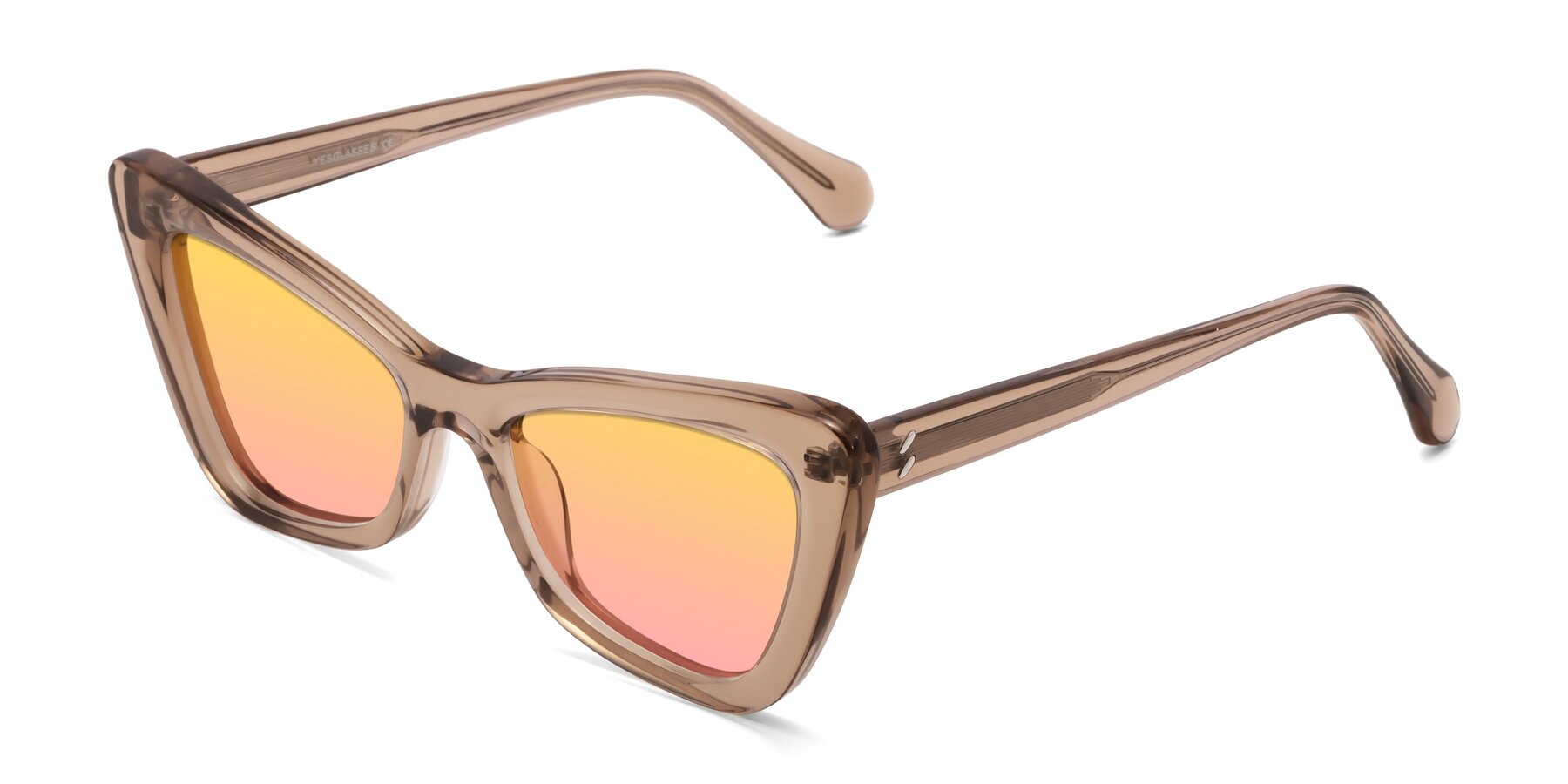 Angle of Rua in Caramel with Yellow / Pink Gradient Lenses