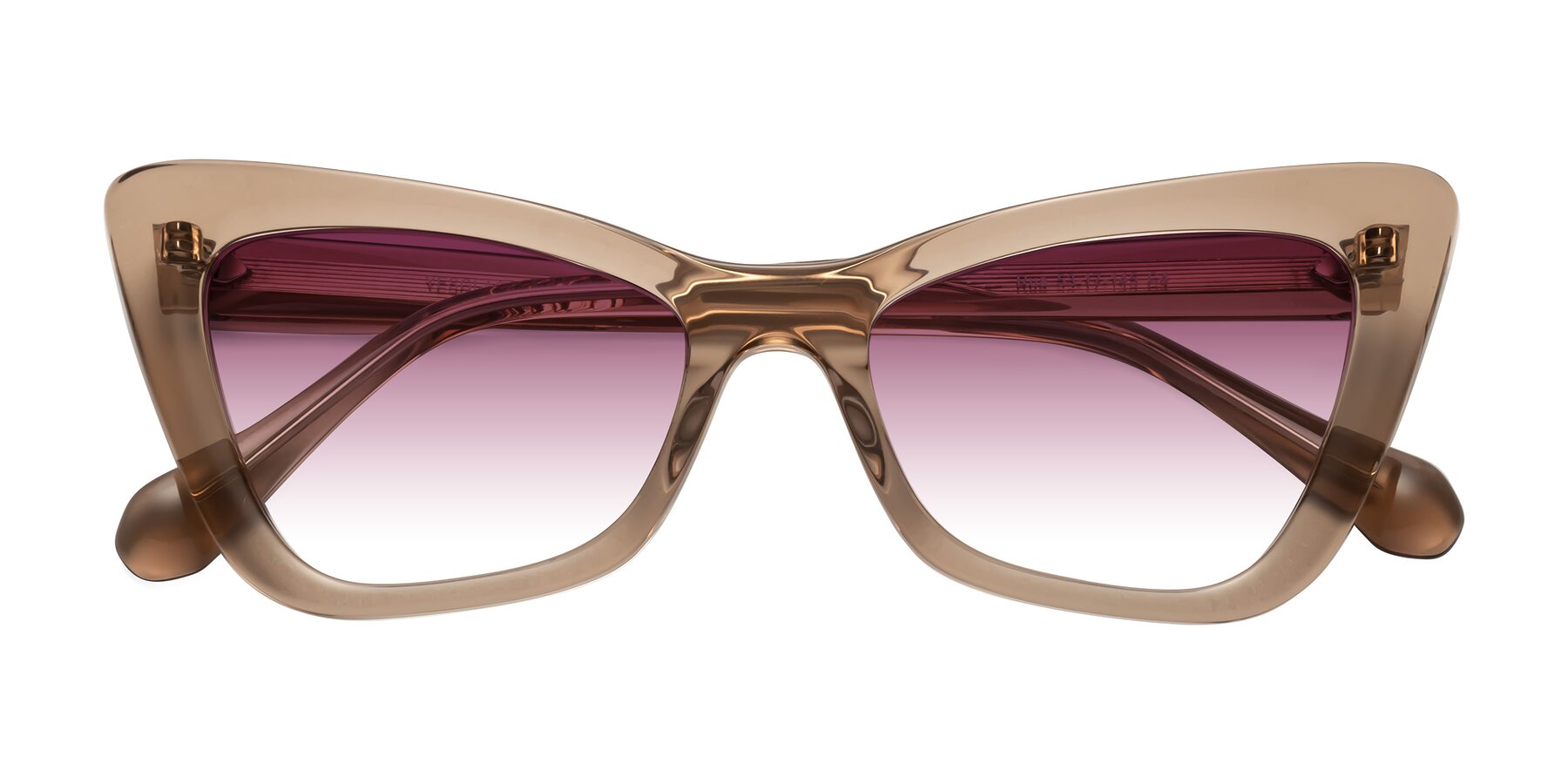 Folded Front of Rua in Caramel with Wine Gradient Lenses