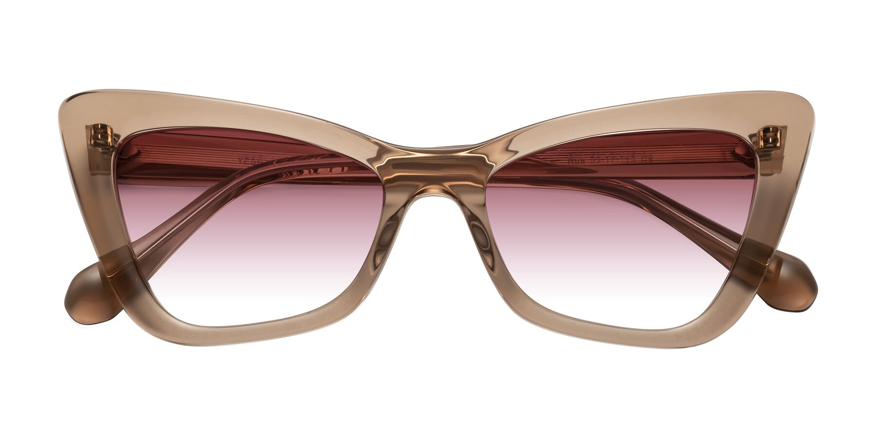 Folded Front of Rua in Caramel with Garnet Gradient Lenses