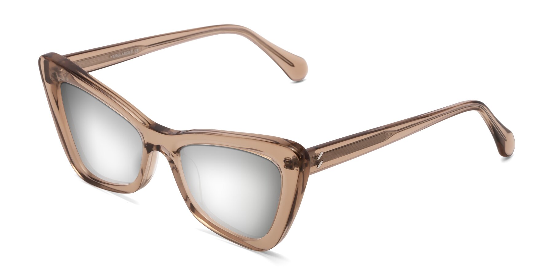 Angle of Rua in Caramel with Silver Mirrored Lenses
