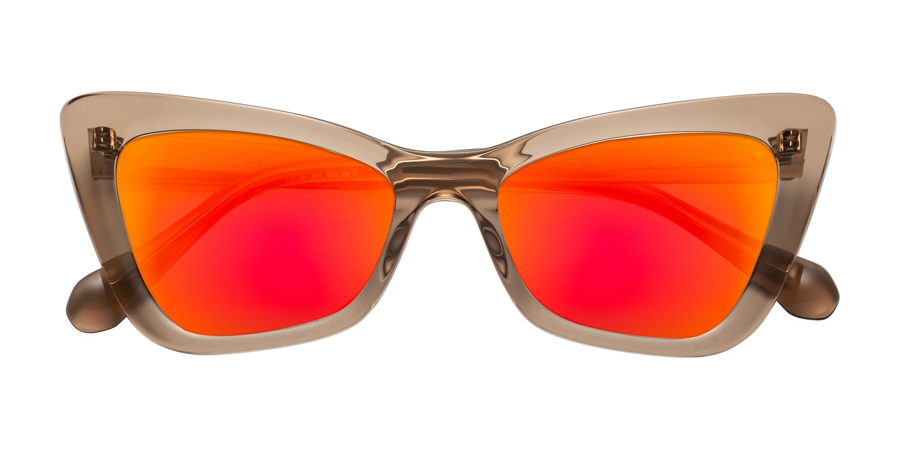 Folded Front of Rua in Caramel with Red Gold Mirrored Lenses