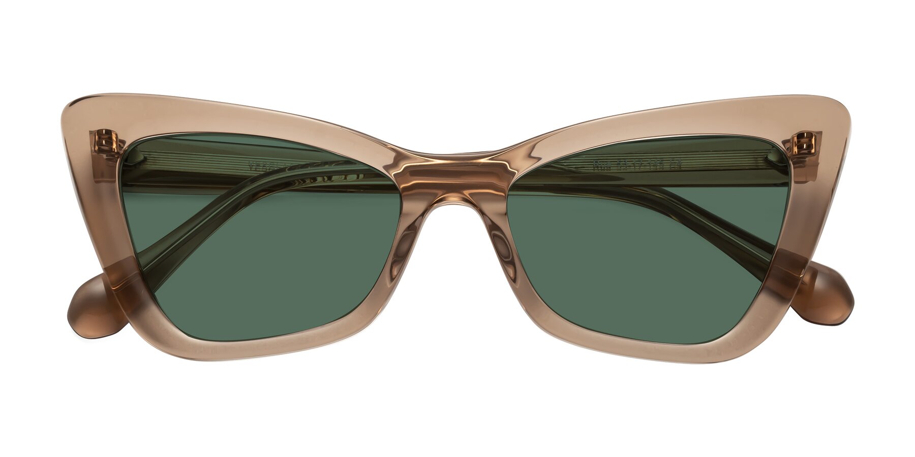 Folded Front of Rua in Caramel with Green Polarized Lenses