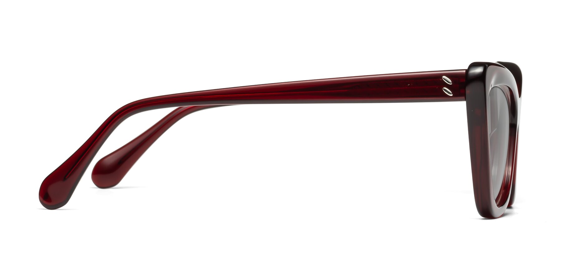 Side of Rua in Wine with Light Gray Tinted Lenses