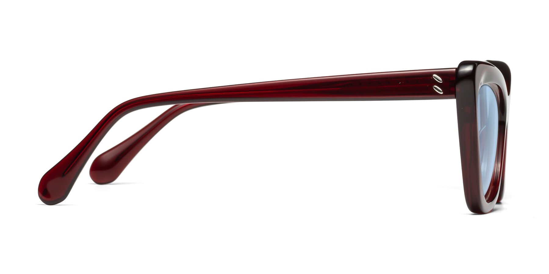 Side of Rua in Wine with Light Blue Tinted Lenses