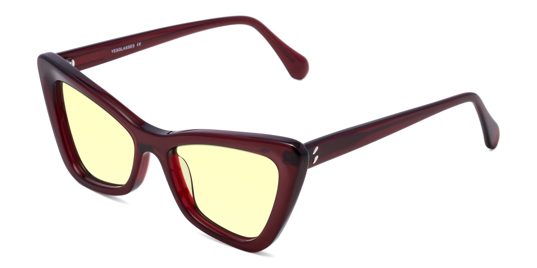 Angle of Rua in Wine with Light Yellow Tinted Lenses