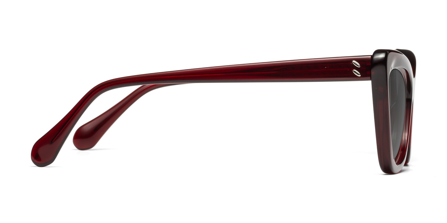 Side of Rua in Wine with Medium Gray Tinted Lenses