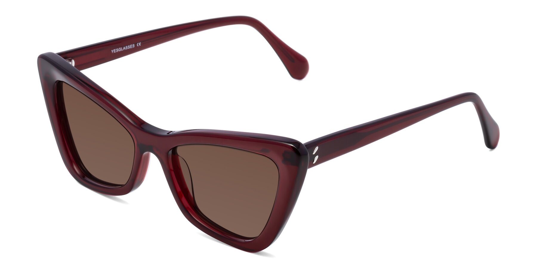 Angle of Rua in Wine with Brown Tinted Lenses