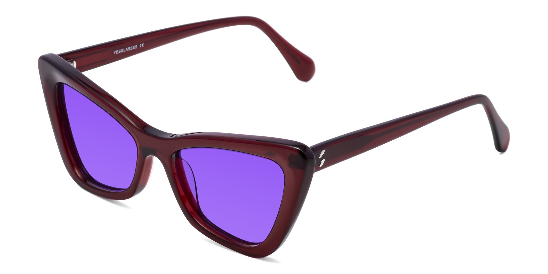 Angle of Rua in Wine with Purple Tinted Lenses