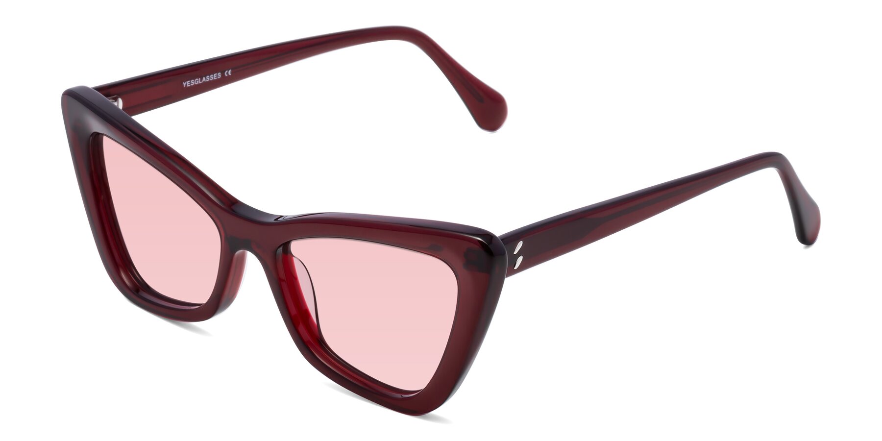 Angle of Rua in Wine with Light Garnet Tinted Lenses