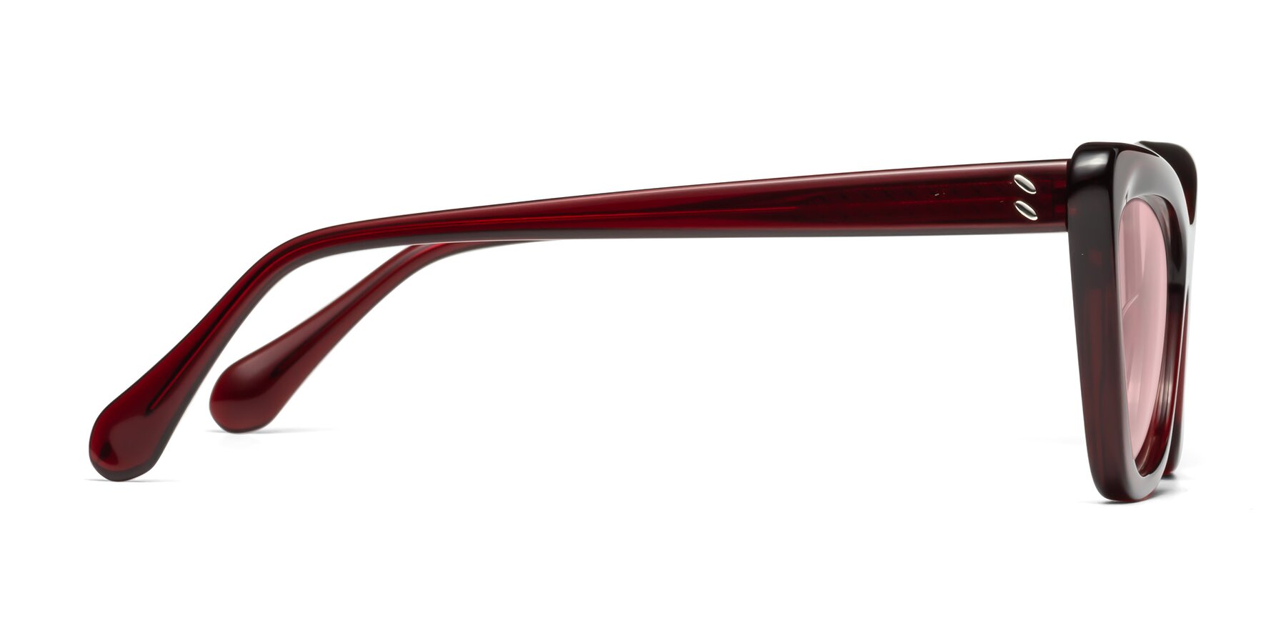 Side of Rua in Wine with Light Garnet Tinted Lenses