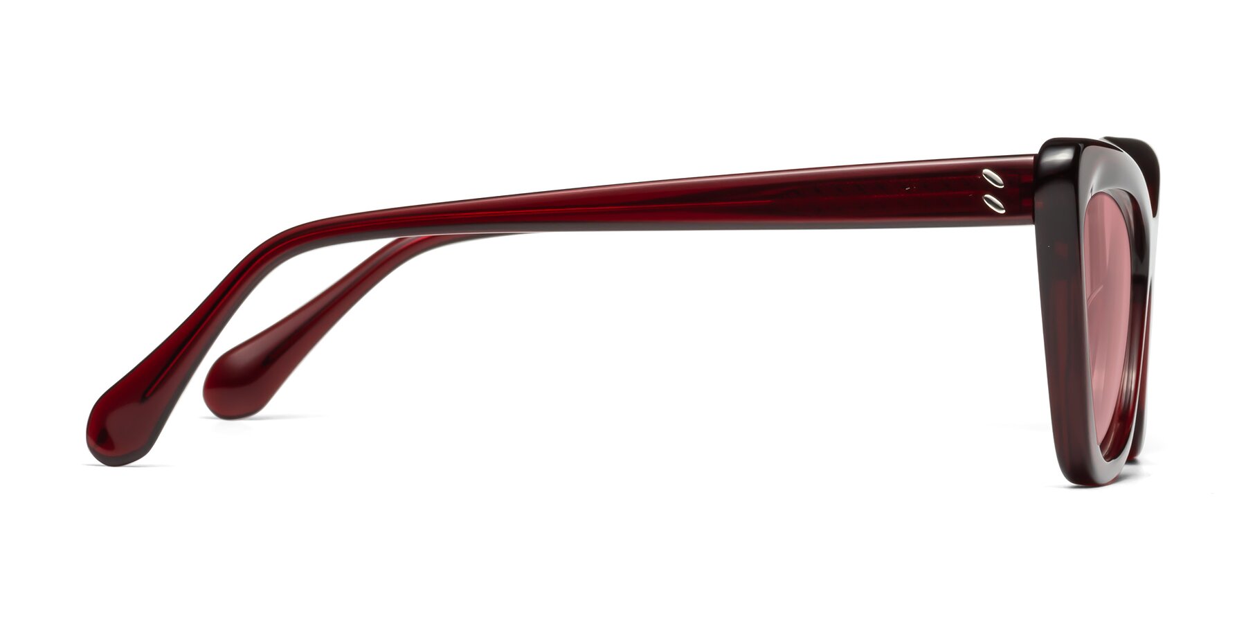 Side of Rua in Wine with Medium Garnet Tinted Lenses