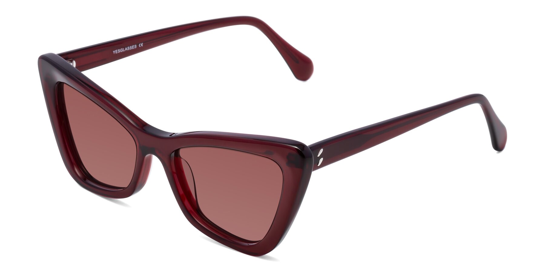 Angle of Rua in Wine with Garnet Tinted Lenses