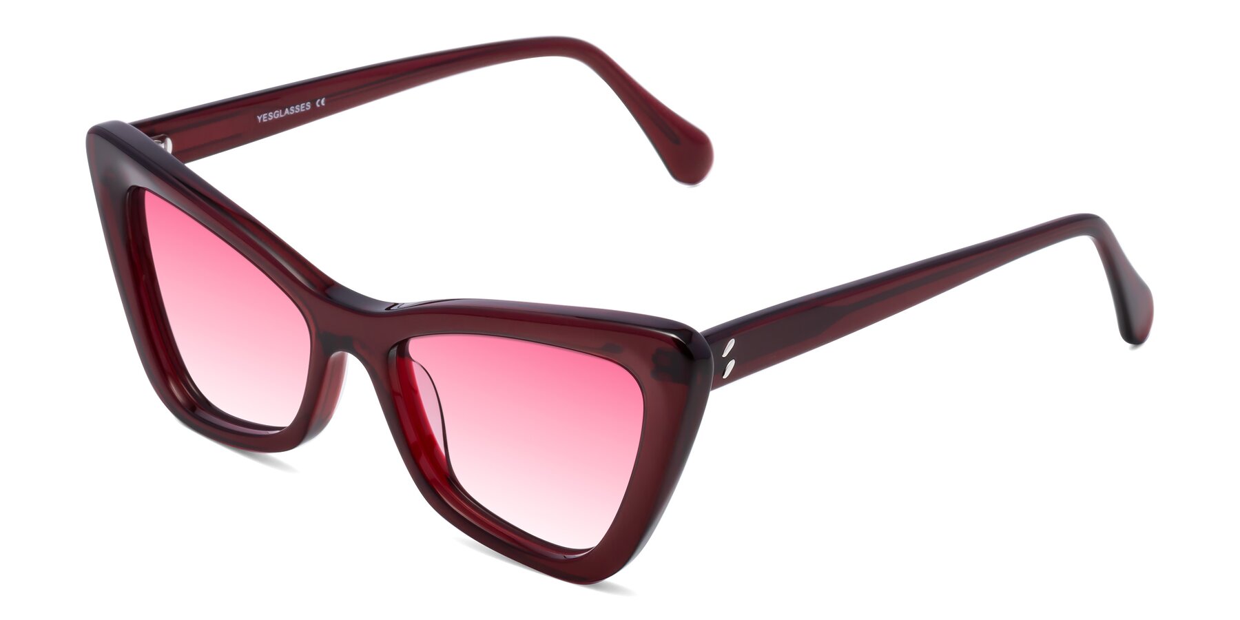 Angle of Rua in Wine with Pink Gradient Lenses