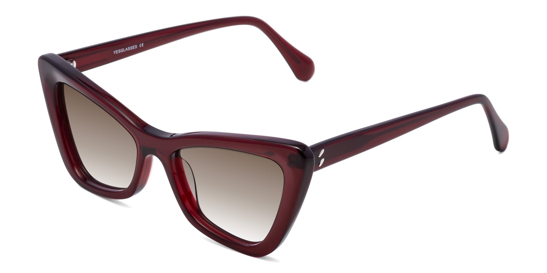 Angle of Rua in Wine with Brown Gradient Lenses