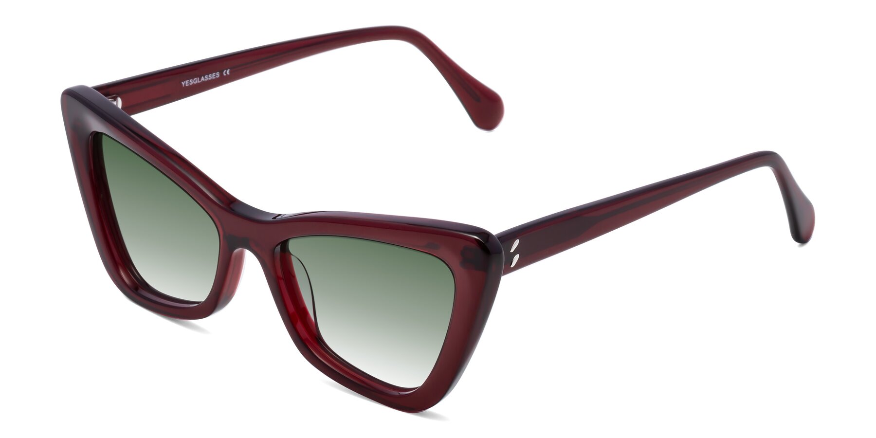 Angle of Rua in Wine with Green Gradient Lenses