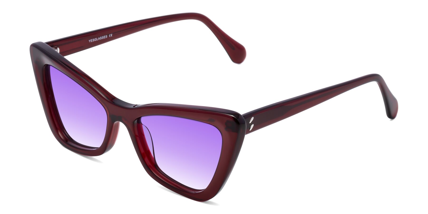 Angle of Rua in Wine with Purple Gradient Lenses