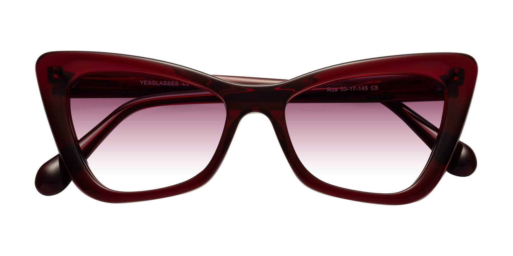 Folded Front of Rua in Wine with Wine Gradient Lenses