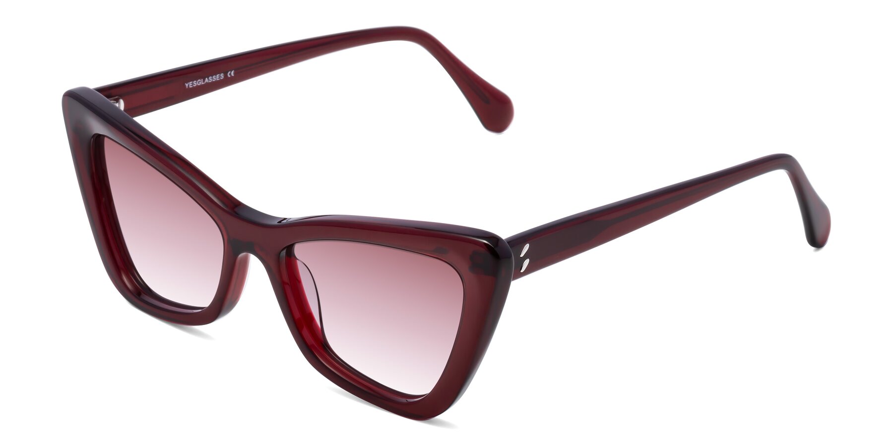 Angle of Rua in Wine with Garnet Gradient Lenses