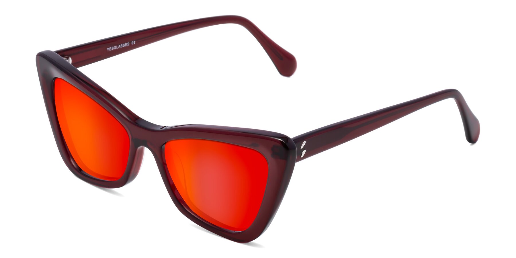 Angle of Rua in Wine with Red Gold Mirrored Lenses