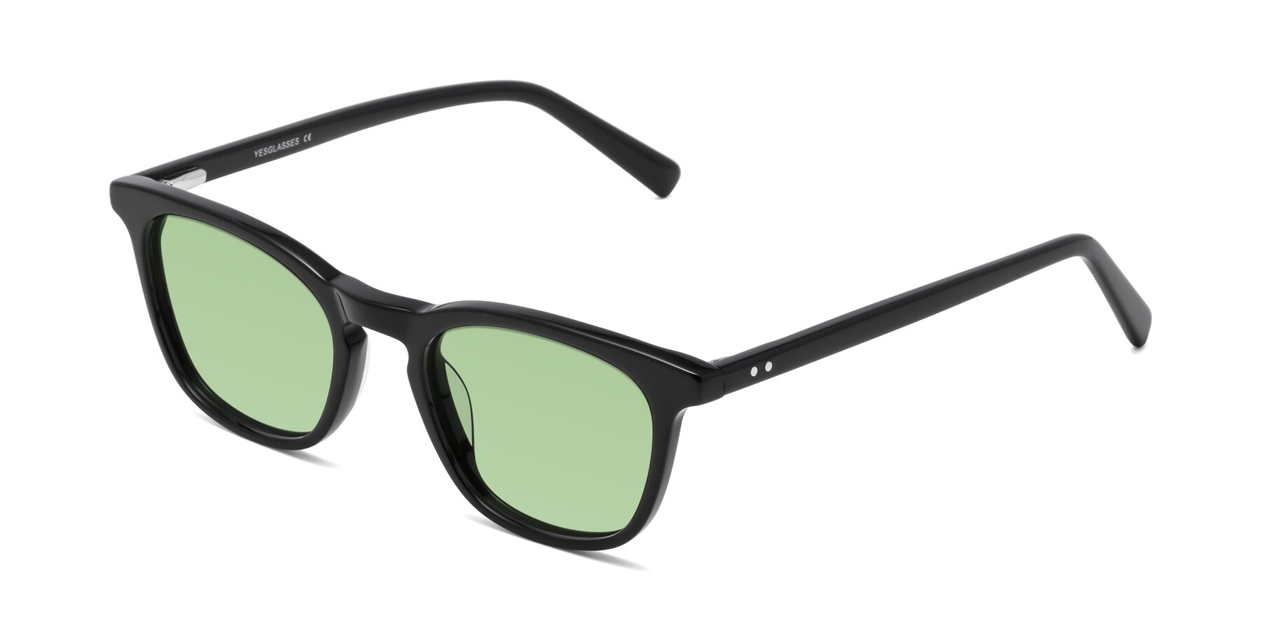 Angle of Loris in Black with Medium Green Tinted Lenses