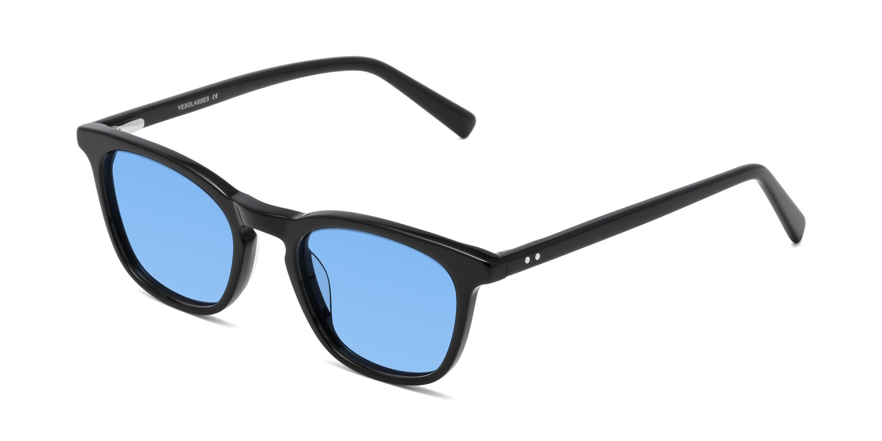 Angle of Loris in Black with Medium Blue Tinted Lenses