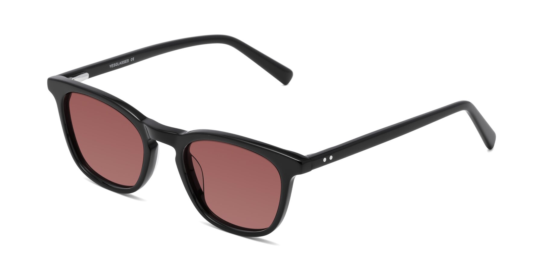 Angle of Loris in Black with Garnet Tinted Lenses