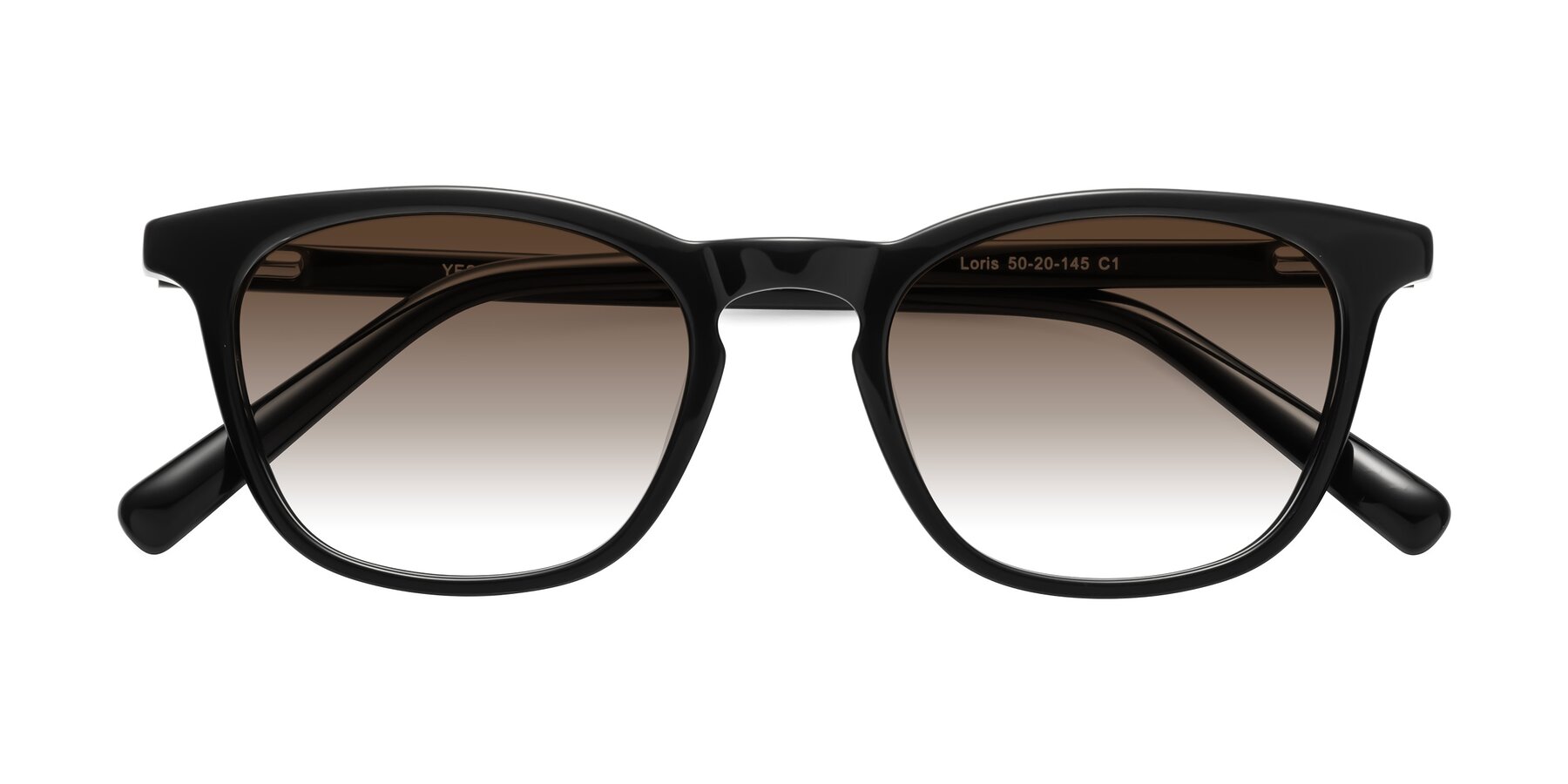 Folded Front of Loris in Black with Brown Gradient Lenses
