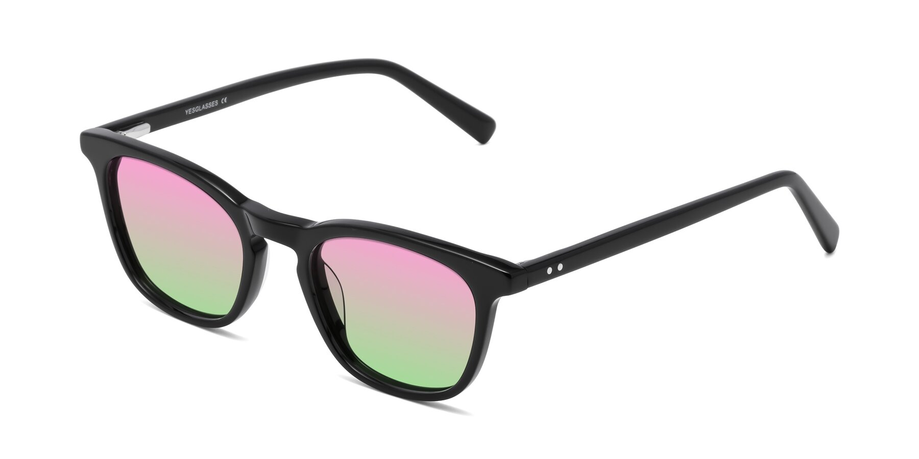 Angle of Loris in Black with Pink / Green Gradient Lenses