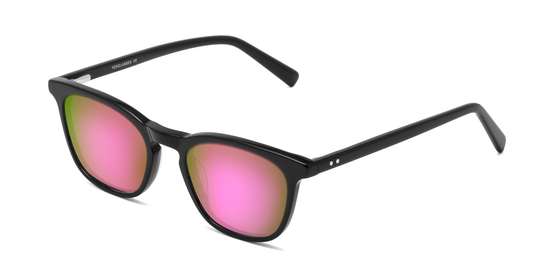 Angle of Loris in Black with Pink Mirrored Lenses