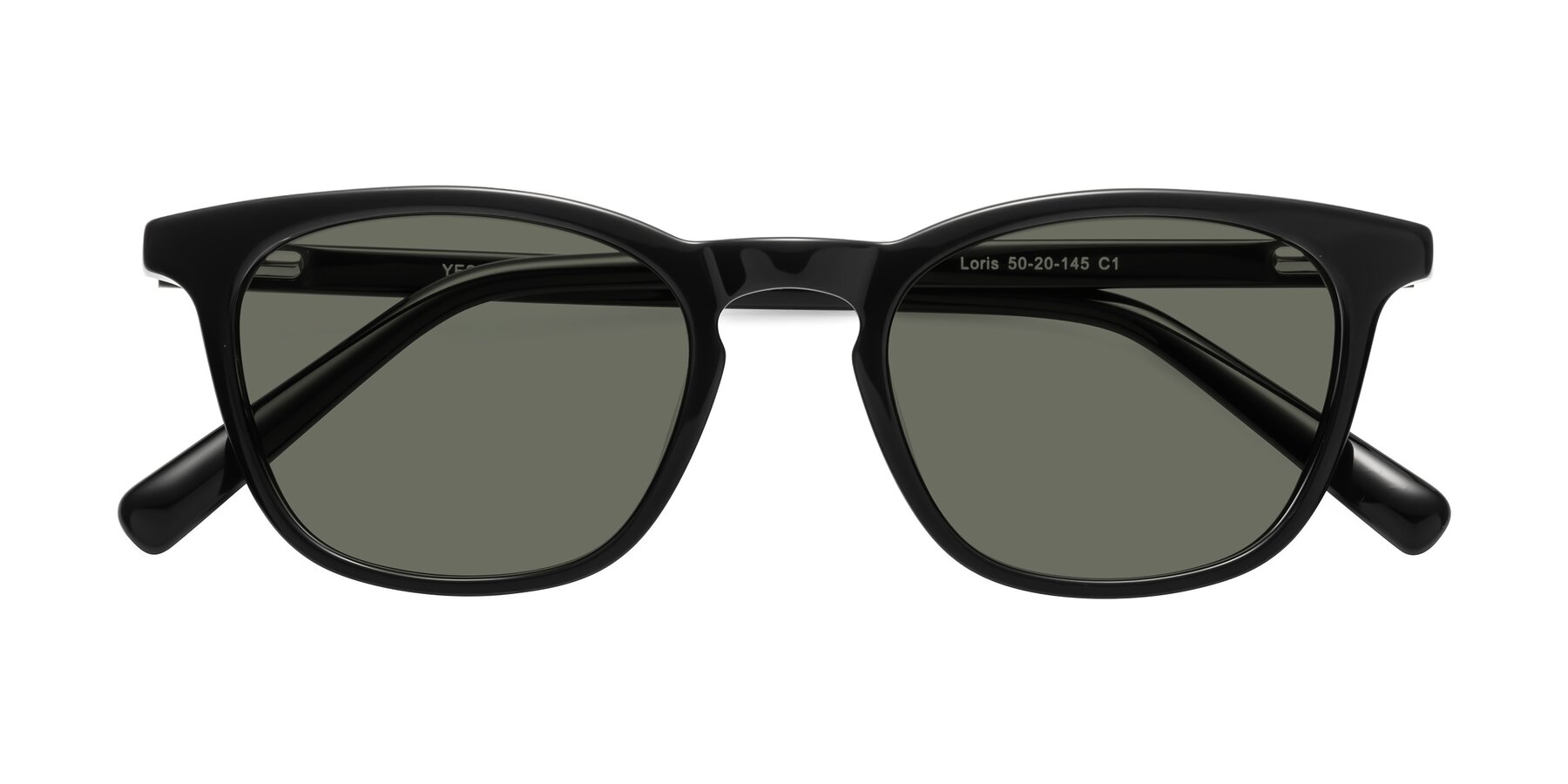Folded Front of Loris in Black with Gray Polarized Lenses