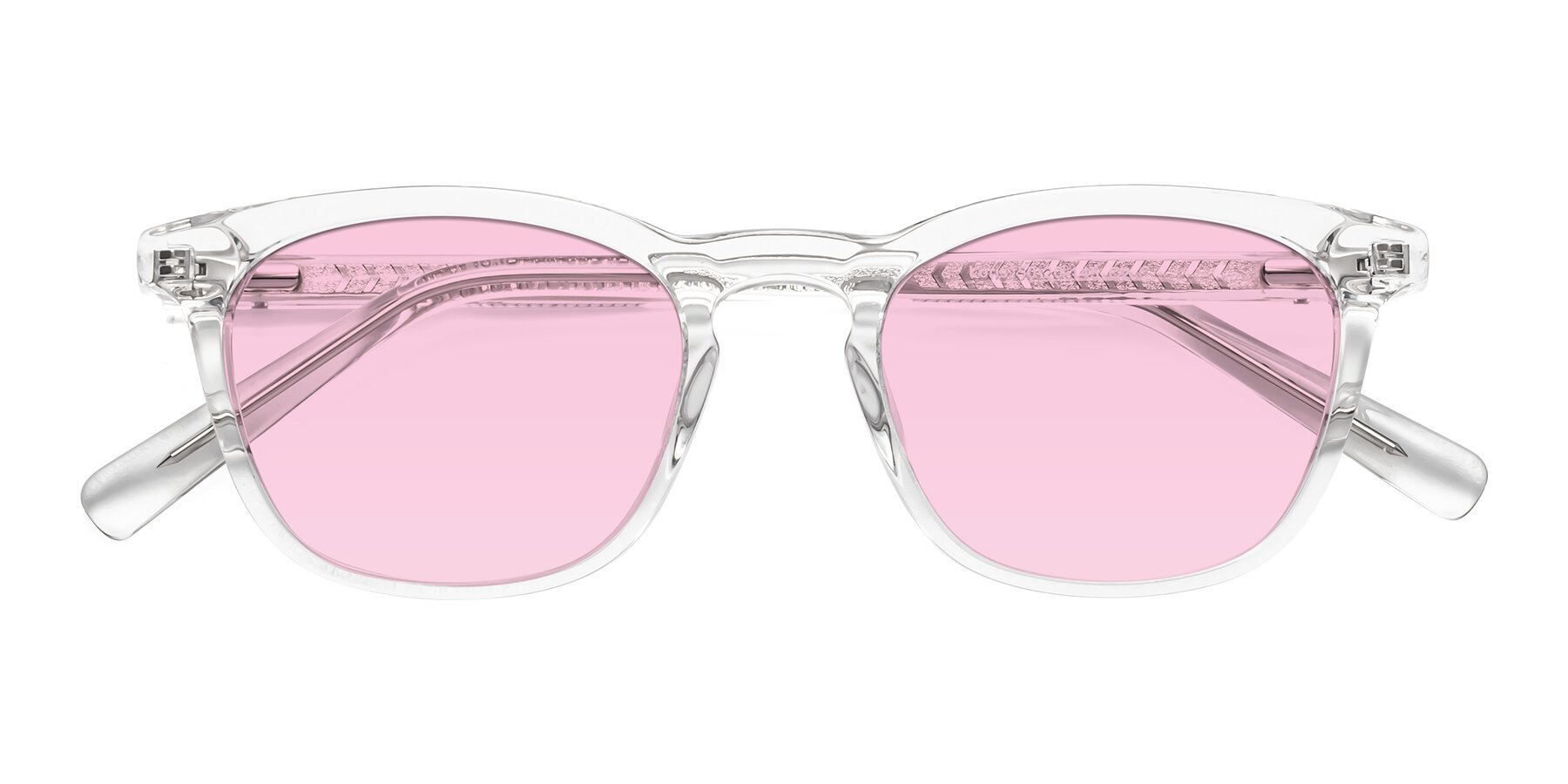 Folded Front of Loris in Clear with Light Pink Tinted Lenses