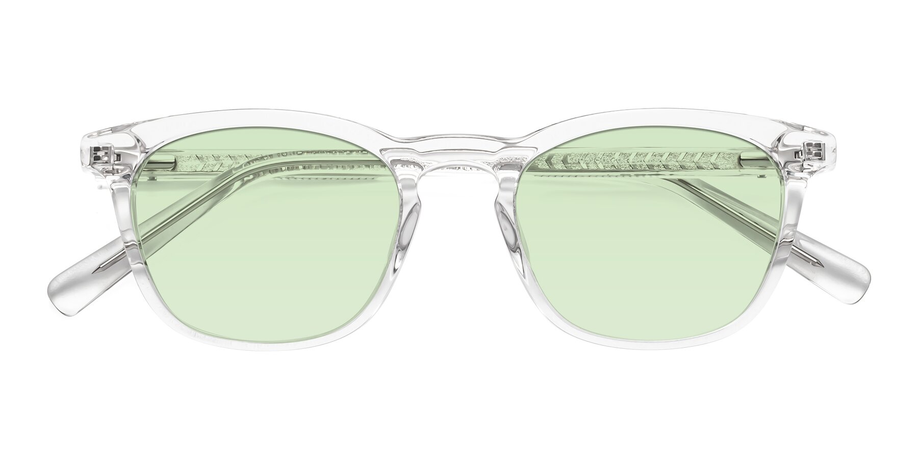 Folded Front of Loris in Clear with Light Green Tinted Lenses