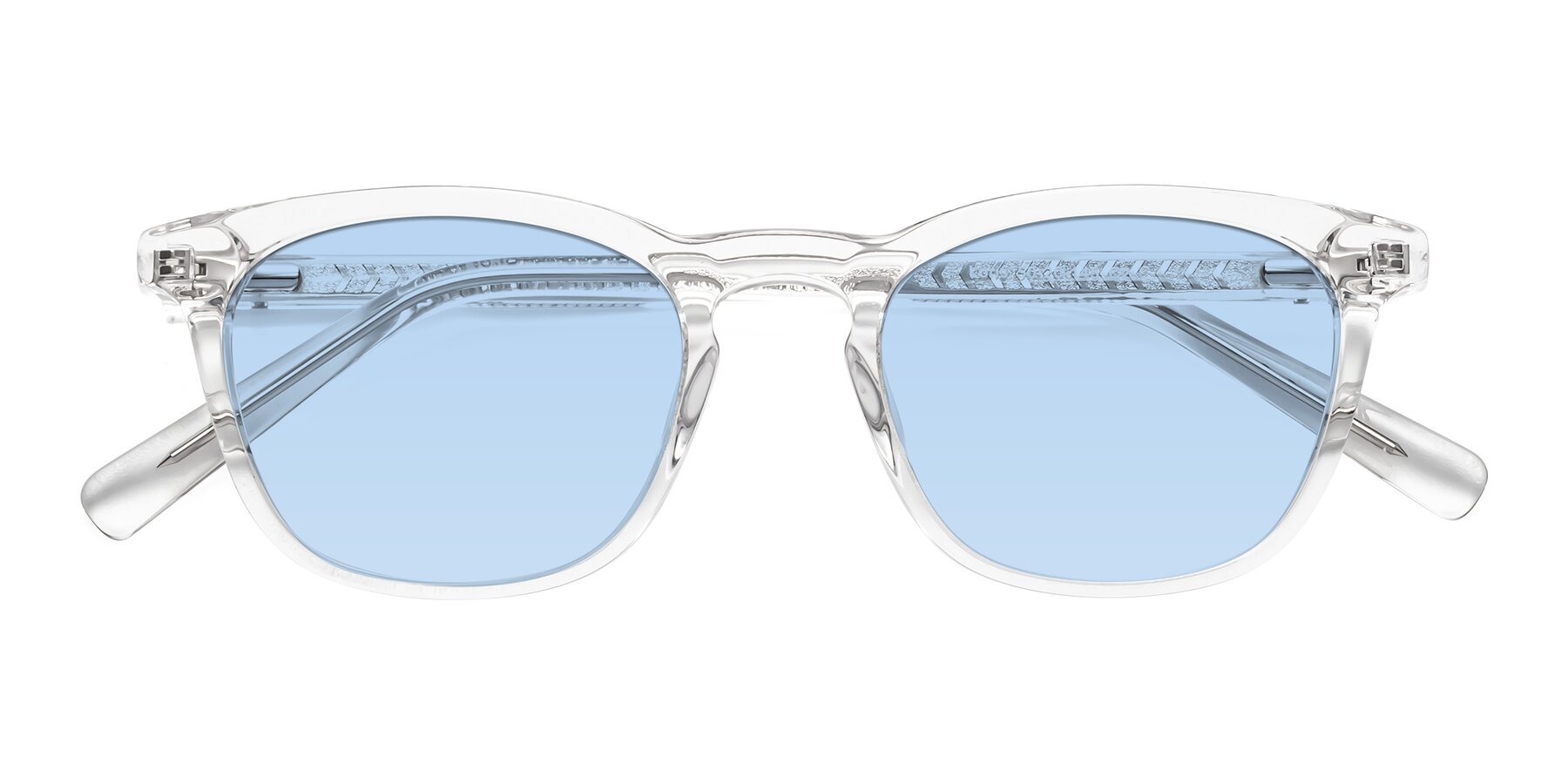 Folded Front of Loris in Clear with Light Blue Tinted Lenses