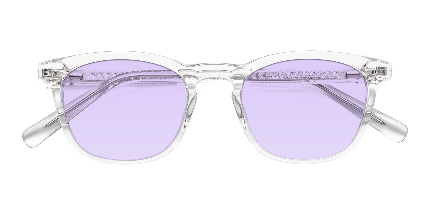 Folded Front of Loris in Clear with Light Purple Tinted Lenses