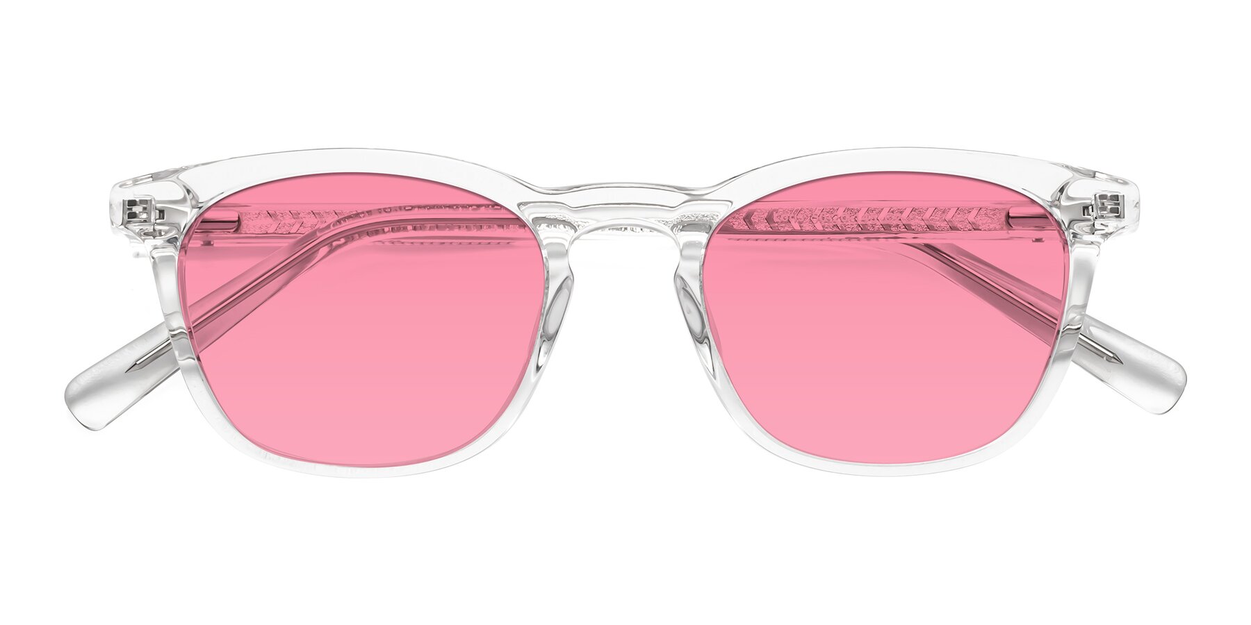 Folded Front of Loris in Clear with Pink Tinted Lenses