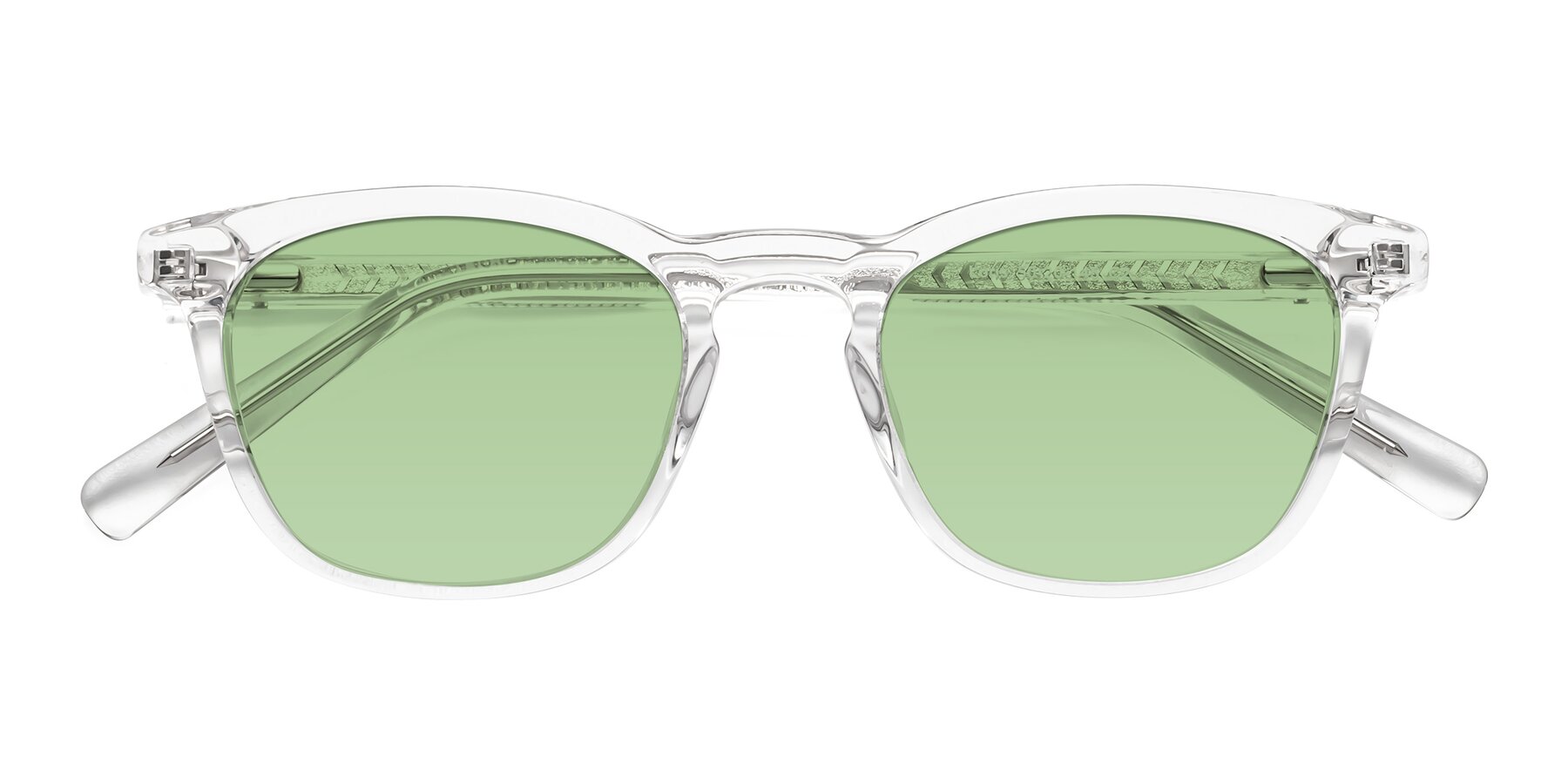 Folded Front of Loris in Clear with Medium Green Tinted Lenses