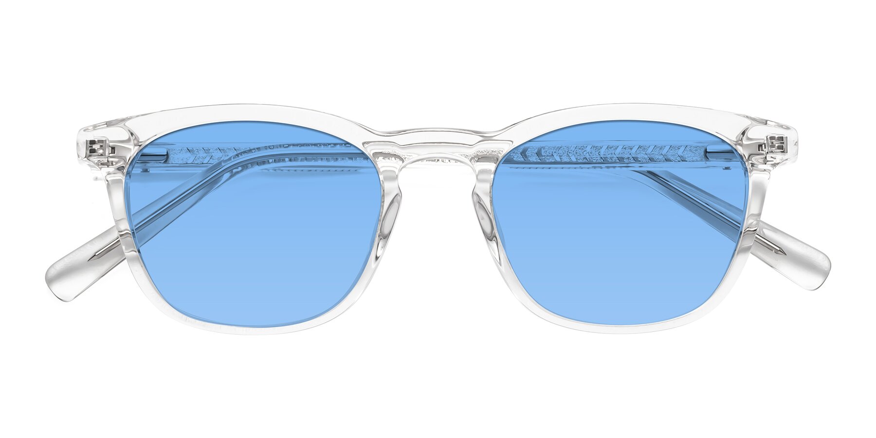 Folded Front of Loris in Clear with Medium Blue Tinted Lenses