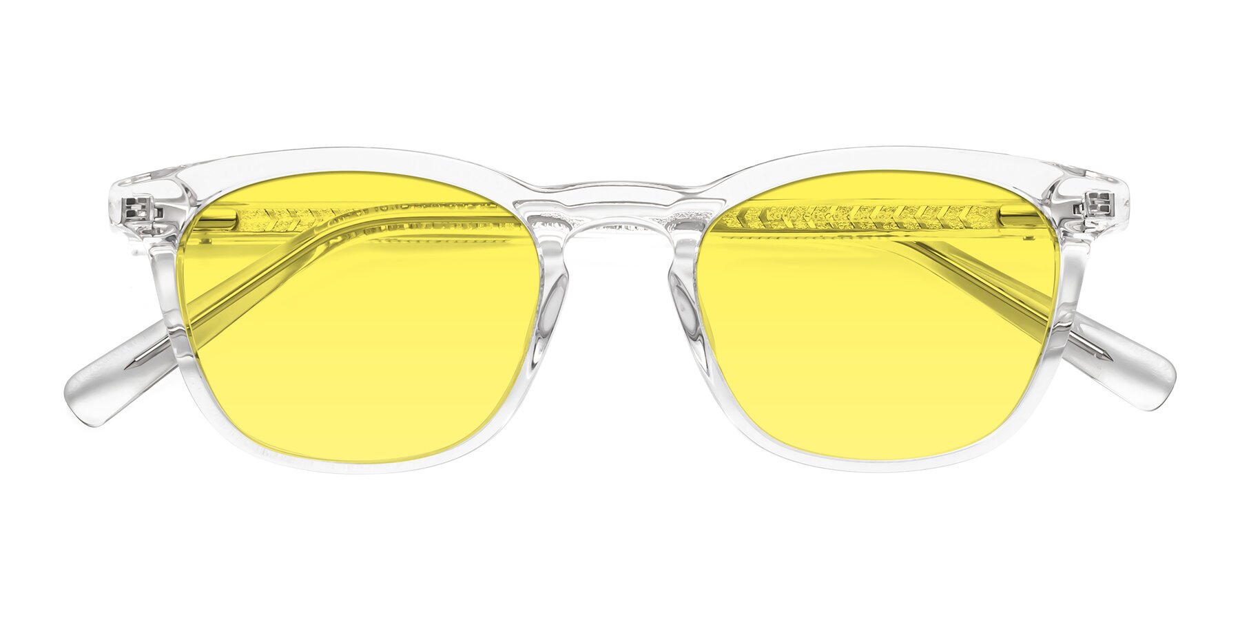 Folded Front of Loris in Clear with Medium Yellow Tinted Lenses